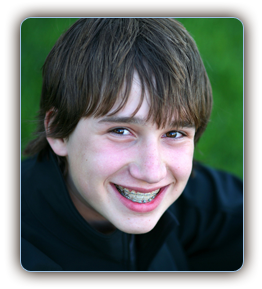 stock photo of a boy in braces