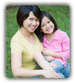 stock photo of mom and daughter